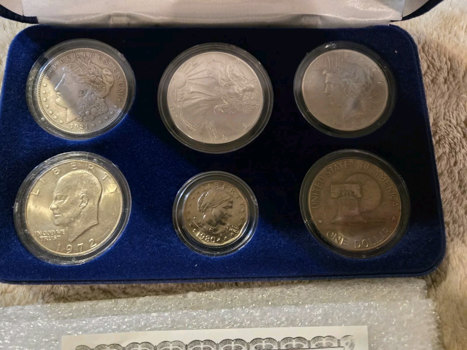 100 YEARS OF AMERICAN SILVER DOLLARS CASE AND COA 6 DOLLARS | eBay