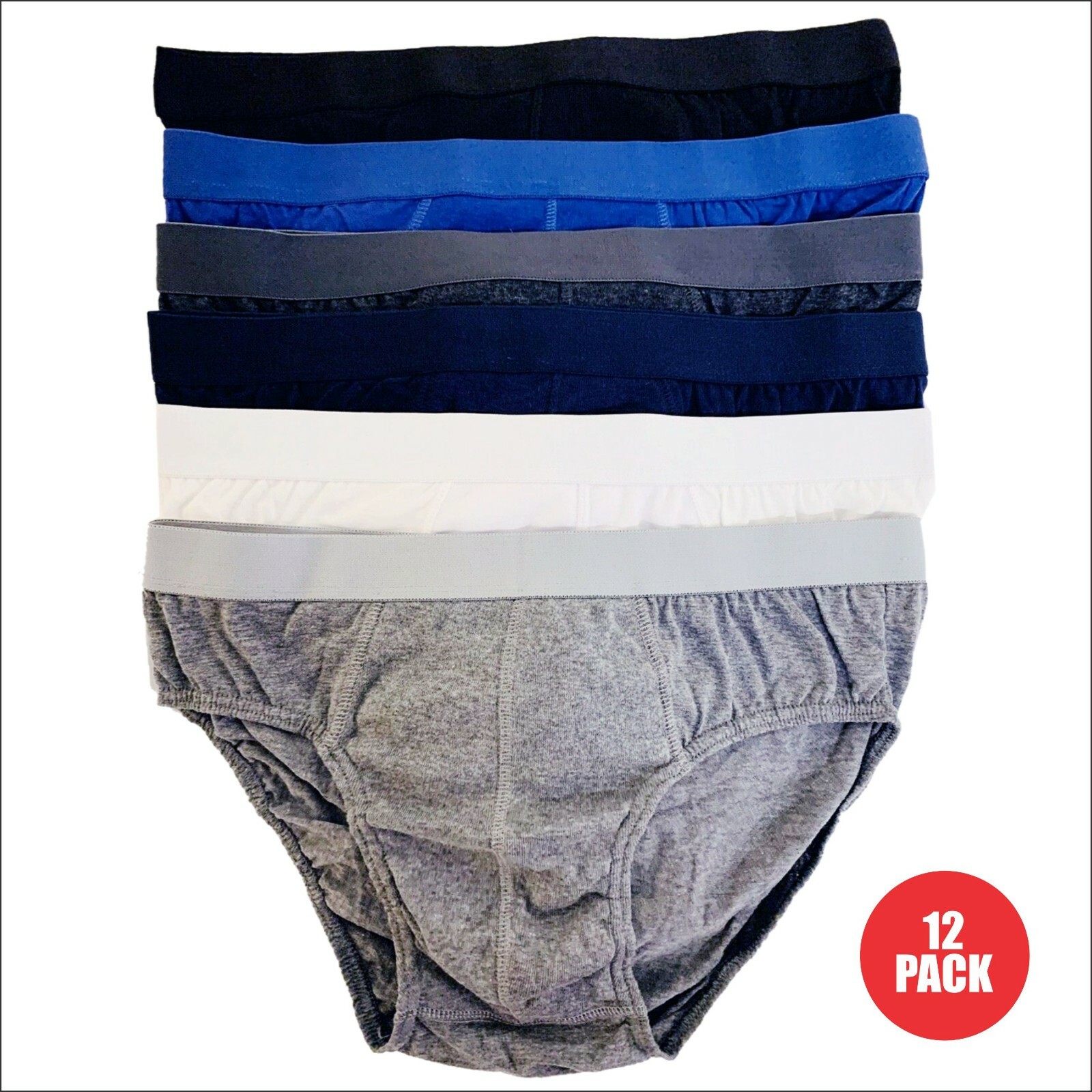 Multipack Mens Cotton Briefs Classic Slips Waistband Underwear Hipster