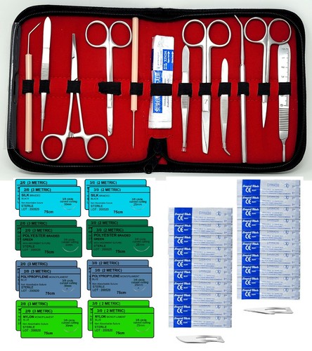 NUEVO PREMIUM 48 PIEZAS JUEGO DE SUTURAS DE CIRUGÍA MENOR KIT DE INSTRUMENTOS QUIRÚRGICOS veterinarios - Imagen 2 de 6