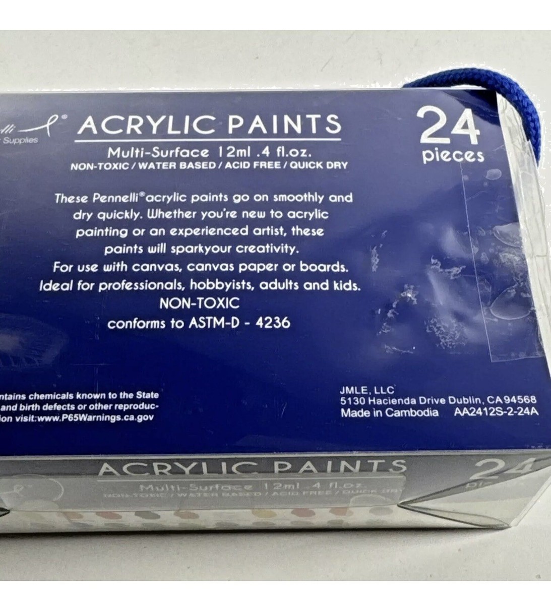 Colorful Kit per pittura acrilica - Set di 24 colori, 30 pennelli, 5