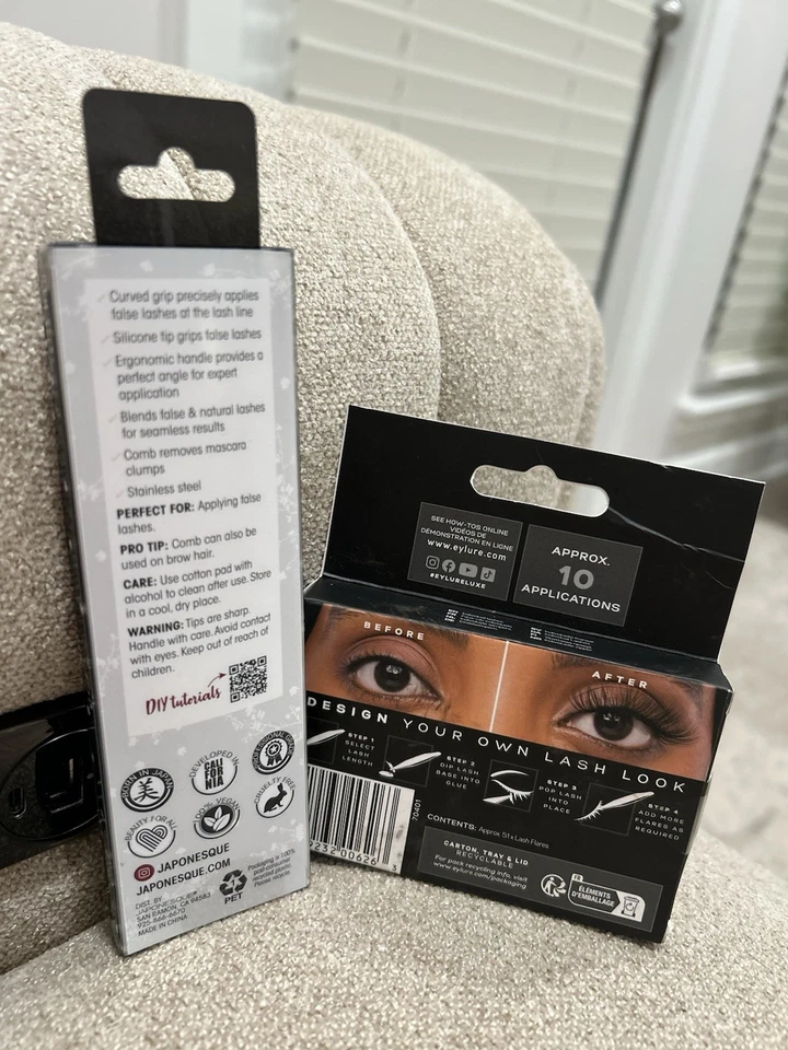 JAPONESQUE False Lash Dual Ended Applicator EYLURE Luxe 3D Individual Lashes Set — 第 2/4 张图片