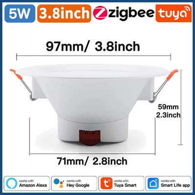 LXIN Tuya Downlight Zigbee3.0, Smart 5/7/10/15W LED Dimming Spot Light, RGBCW Co
