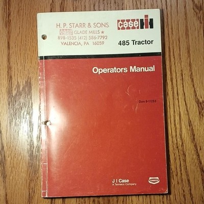 J I Case 485 Tractor Operators Manual Case IH Compatible Equipment Make 9-11253
