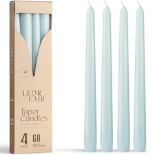 Light Blue Taper Candles 4 PCS 10 Inch Unscented Candlestick Winter Dinner