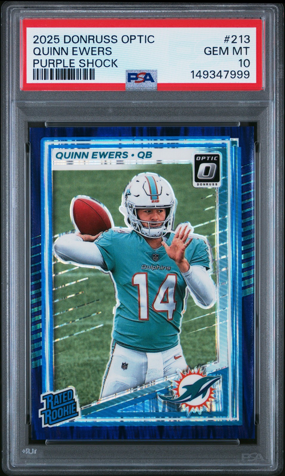 Quinn Ewers Panini Donruss Optic #213 Purple Shock