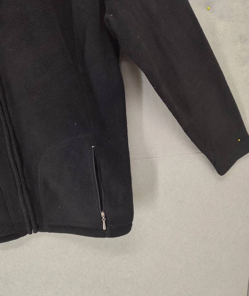 Chaqueta deportiva Karen Scott para mujer grande negra polar cremallera completa sudadera con capucha bolsillos otoño Foto 4 de 4