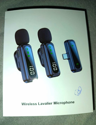 Wireless Lavalier Microphone kabellos Ansteckmikrofon Plug-and-Play Schwarz