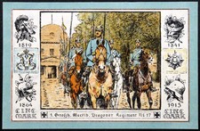 LUDWIGSLUST 1922 "Dragoner Regiment" 1 Mark German Notgeld Soldiers Pickelhaube