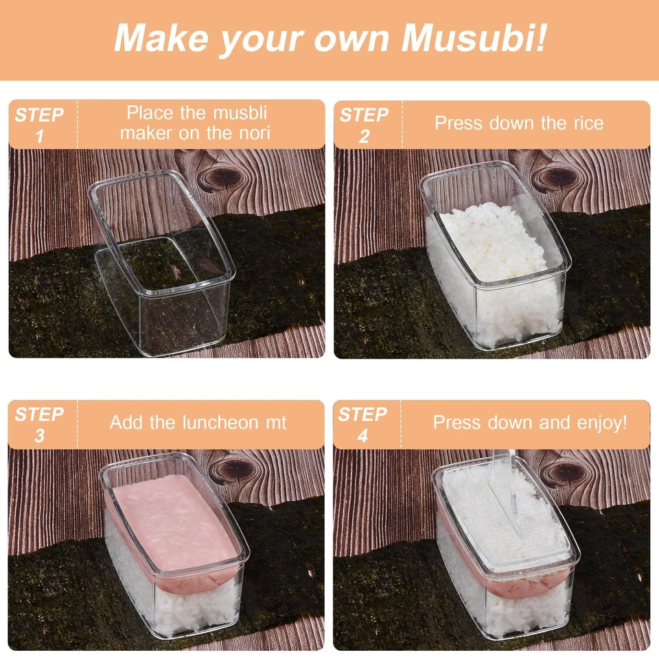 3PCS Clear Onigiri Rice Ball Mold Maker Kit, Musubi Press, Triangle Sushi Press - Image 4 of 4