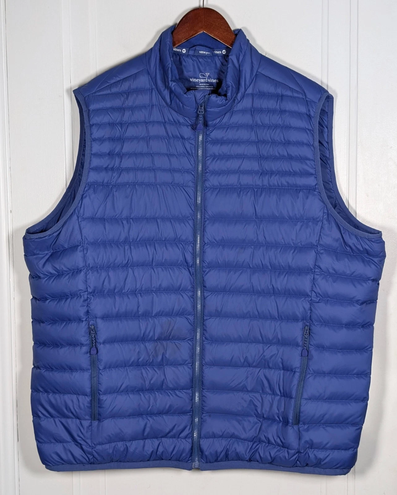 Vineyard Vines Down Filled Quilted Puffer Vest Mens XXL Blue Insulated Full Zip