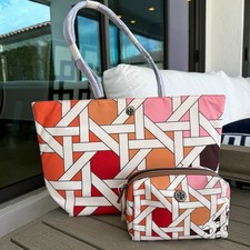 Bundle   Tory Burch Nylon Large Tote 176043  Cosmetic Case 175895