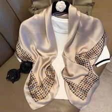 Smooth Square Scarf Women Soft Spring Summer Headscarf Shawl Wrap 90x90cm