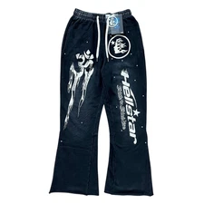 Sweatpants Men Women Hell Studios Black Streetwear  Winter Cotton