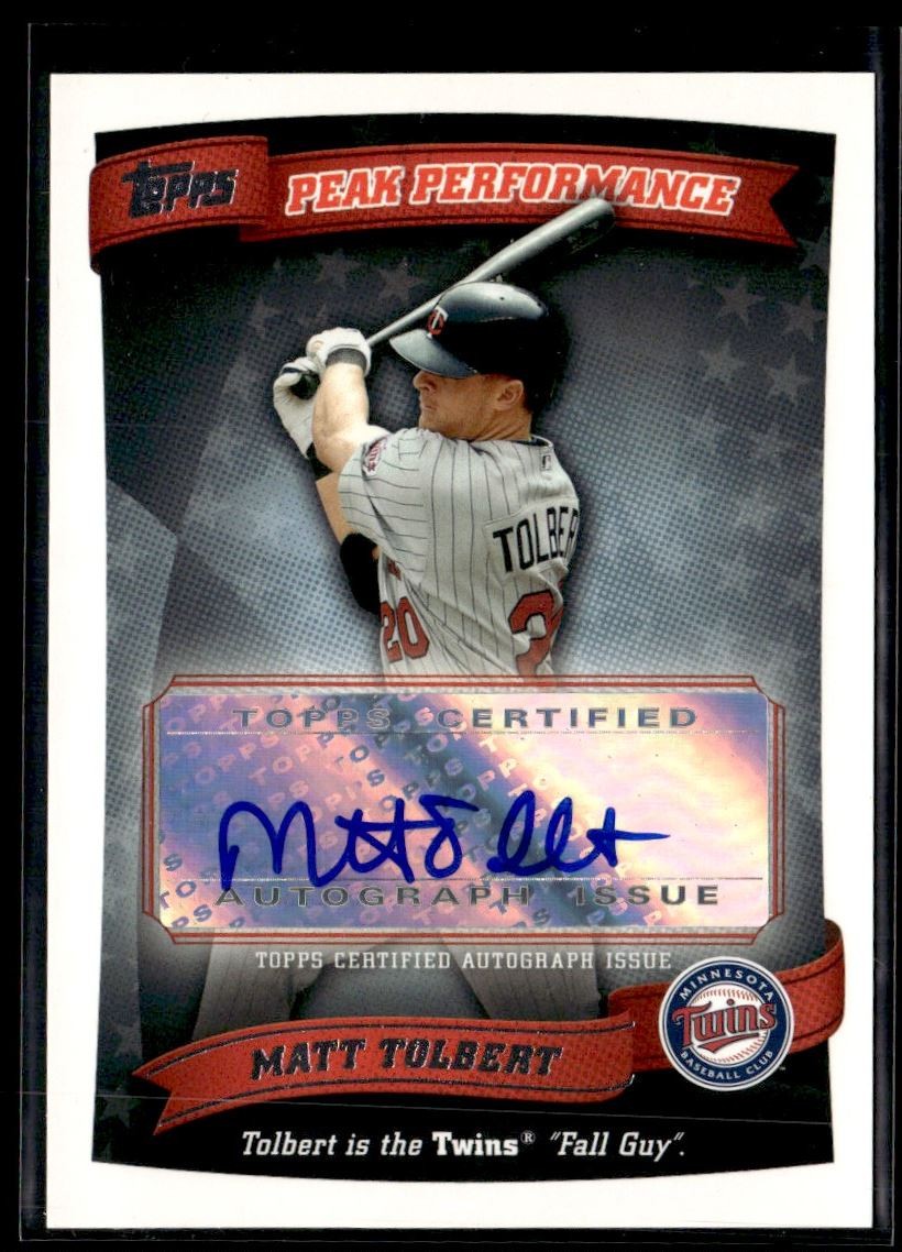 2010 Topps Peak Performance Autographs Matt Tolbert Auto Minnesota Twins #PPA-MT