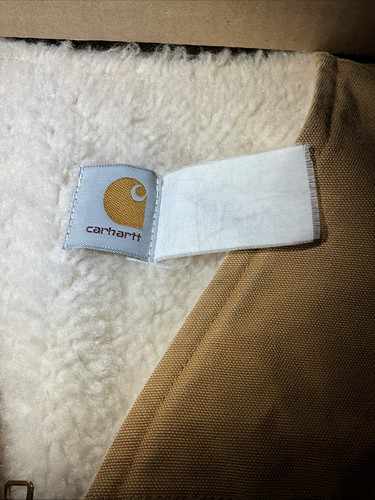 Vintage Carhartt Duck Sherpa Lined Zip Vest Made In USA Size Is A Guess XL? Read - Picture 12 of 24