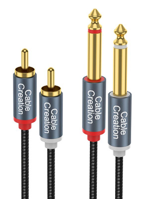 RCA to 1/4 Cable, Dual 1/4 Inch TS to Dual RCA Stereo Audio Interconnect Cord, G