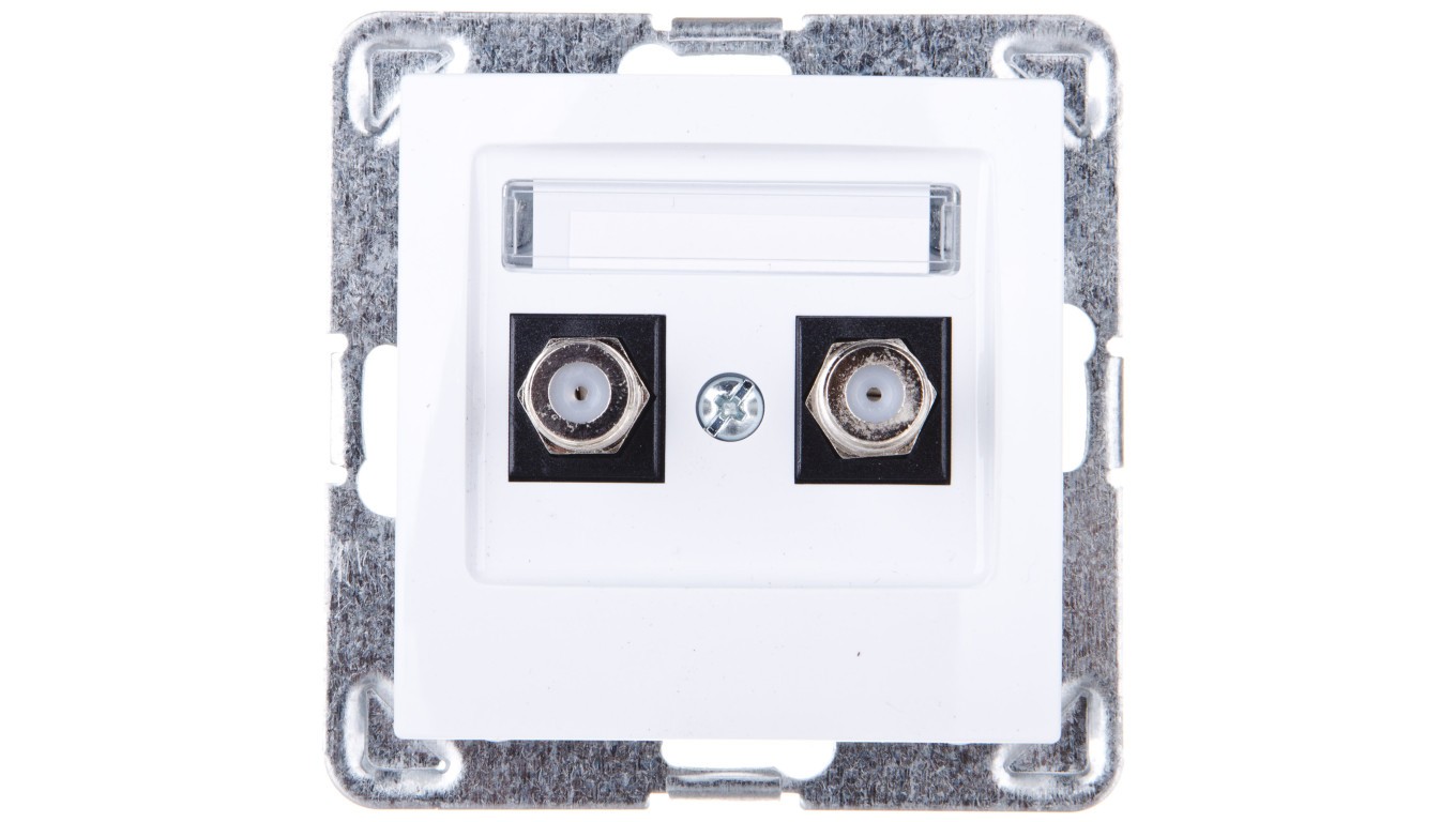 Impression Antenna Socket Dual Type F White GPA-2YF/m/00