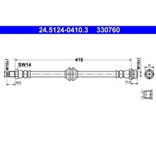 Bremsschlauch ATE 24.5124-0410.3 für Ford Focus I Turnier