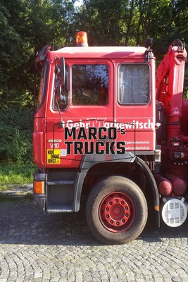 LKW Foto MAN 26.502 V10 tractor crane Deutschland rot Gebr Markewitsch NI #e6vf
