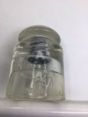 Vtg. Pyrex -00, Clear Glass Insulator CSA USA T.M. Reg U.S Pat-OFF