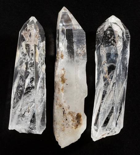 Quartz Crystal Points Clear Lemurian Crystals Colombia 3 pcs. 50-62mm H1364 - Picture 4 of 11