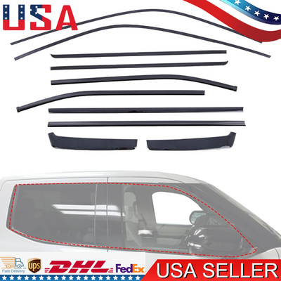For 2022-2025 Toyota Tundra Window Trim Chrome Delete Overlays CrewMAX Glossy