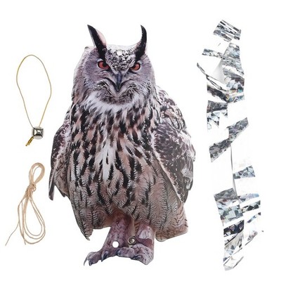 Owl Decoy to Scare Birds Away Scarecrow, Fake Owl Statue for Home Garden Decor