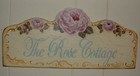 Hand Painted Wooden Sign   The Rose Cottage  Pink Roses — photo 4