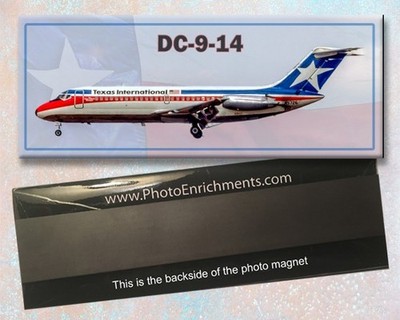 Texas International Airlines DC-9-14 Handmade 2'' x 5'' Fridge Magnet (PMT1723)