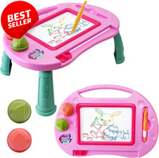 Magnetic Drawing Board Erasable Doodle Toy Toddler Girls Age 1-3 Pink Gift - US
