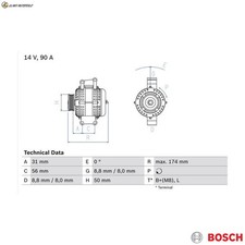GENERATOR 0 986 042 530 FÜR MERCEDES-BENZ SPRINTER/Dump/Truck/5-t/3-t/Van/Bus