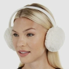 INC International Concepts Teddy Faux Fur Earmuffs, Ivory, One Size