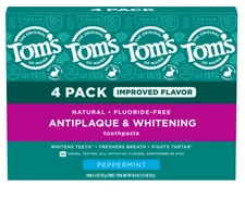 Tom's of Maine Antiplaque and Whitening Toothpaste, 4.7 oz, 4-pack