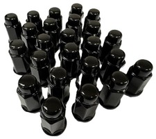 24-pk Black Solid 12 Lug Nuts For Trailer Wheels Acorn Bulge 12-20 Thread 24-pk Black Solid 12 Lug Nuts For Trailer Wheels Acorn Bulge 12-20 Thread
