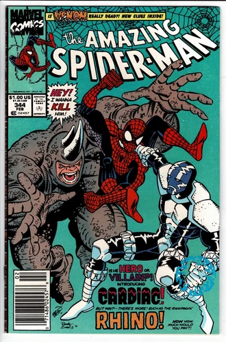 Amazing Spider-Man #344 1991 (VF+) 1st. App. Of Cletus Kassidy Newsstand!