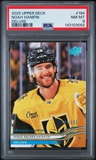 2025-26 Upper Deck #184 Noah Hanifin Deluxe /250 Vegas Golden Knights PSA 8