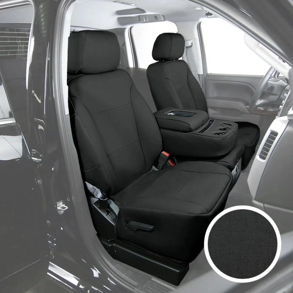 For Isuzu NPR-HD 06-19 Saddleman Cordura 2nd Row Black Custom Seat Covers - Image 2 of 4