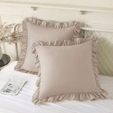 KKJIAF 2 Pack Ruffle Pillow Cases 18x18 Assorted colors , sizes