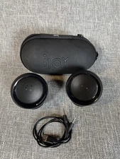 iJoy Eclipse True Portable Wireless Left-Right Stereo Speakers W/ Case Black NIB