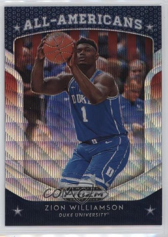 2019-20 Prizm Draft Picks All-Americans Blue Wave Zion Williamson Rookie RC 4f5