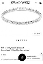 Swarovski Imber Emily Tennis braceletRound cut, White, Rhodium plated
