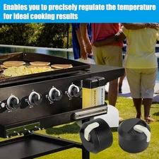 LS‘BABQ Gas Griddle Control Knobs Compatible with Blackstone 17" 4 Pack-Black