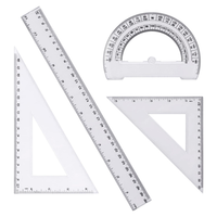 Mathe Geometrie Set 4 Teile Winkelmesser Dreieckslineal Lineal FüR Schule BüRo