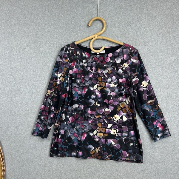 Anthea Crawford Top Size M Purple Print 
