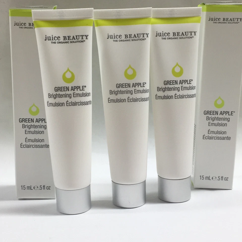 4 JUICE BEAUTY Organic Green Apple Brightening Emulsion.5oz each    New with box - Image 3 of 4
