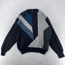 Vintage Tuscan Geometric Wool Blend Sweater Mens Large Made Italy 90s Pullover