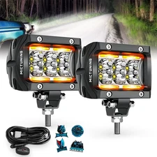 2pcs 4 Inch LED Pods Light Spot Beam Offroad Driving Fog Lamps with Wire Harness