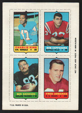 1969 Topps Four-in-One #NNO - Charley King / Bob Cappadona / Ben Davidson 69-357