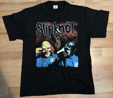Vintage 00's Slipknot  T-shirt Shawn Clown Crahan Chris Fehn XL Black Vintage
