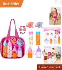 Interactive Baby Doll Feeding Set: 6-Piece with Milk  Juice Bottles for Girls